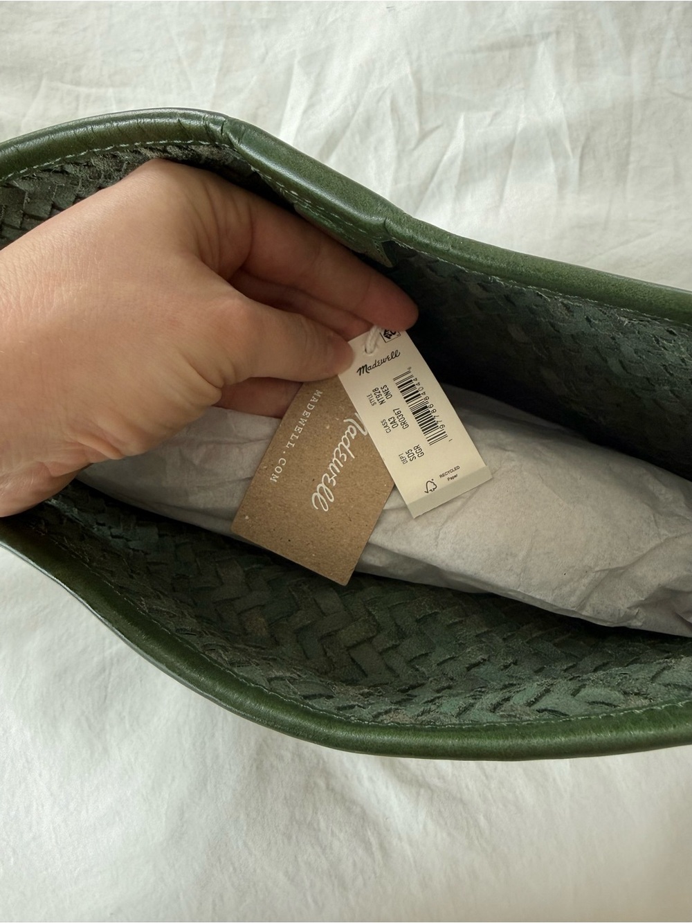 Madewell The Signature Woven Shoulder Bag Golf Green NWT - Picture 3 of 6
